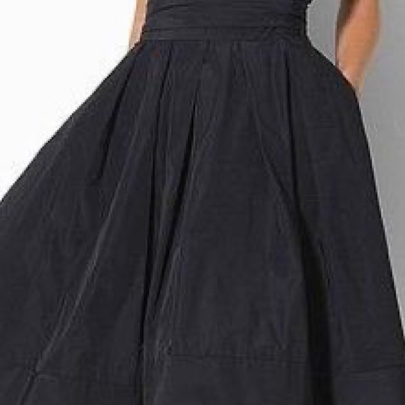Lauren Ralph Lauren Petites Pleated Cocktail Dress Black Taffeta - Picture 8 of 11